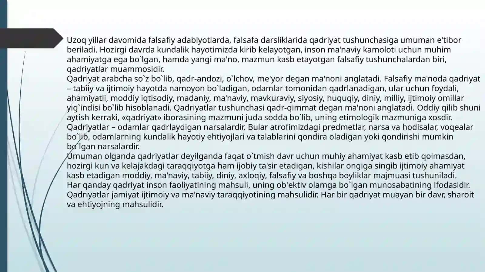 Qadriyat tushunchasining manosi va umumiy tavsifi 3