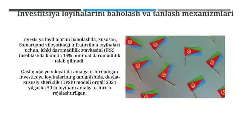 Investitsiya loyihalarini baholash va tanlash mexanizmlari 3