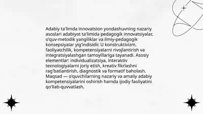 Adabiy ta'limda innovatsion yondashuv metodologiyasi va uning nazariy muammolari 3