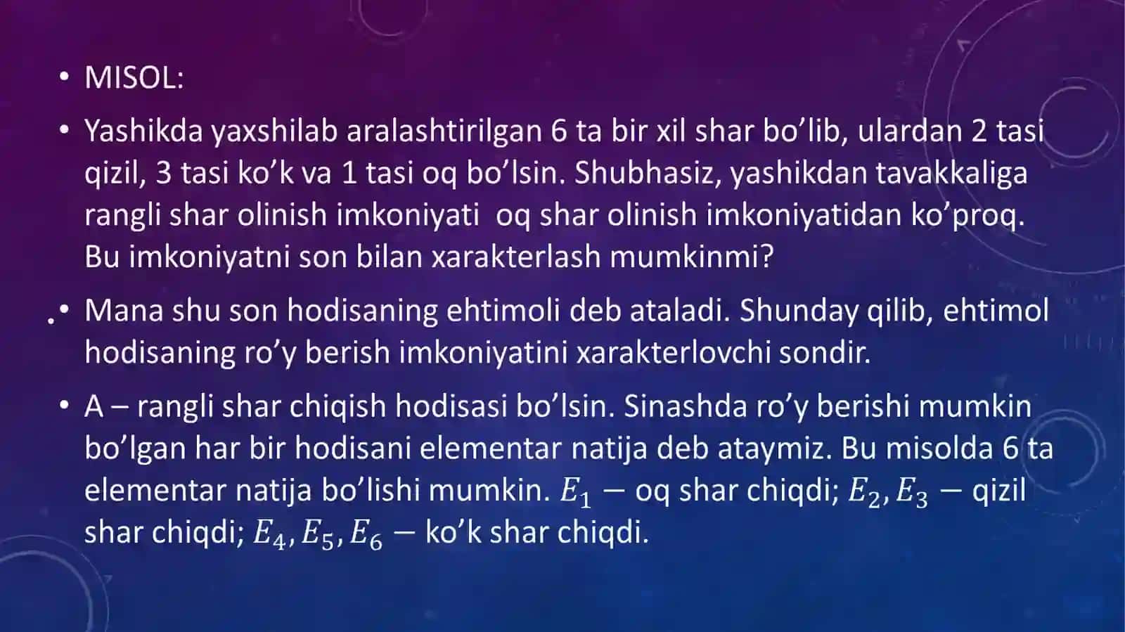 Hodisaning ehtimolligi 3
