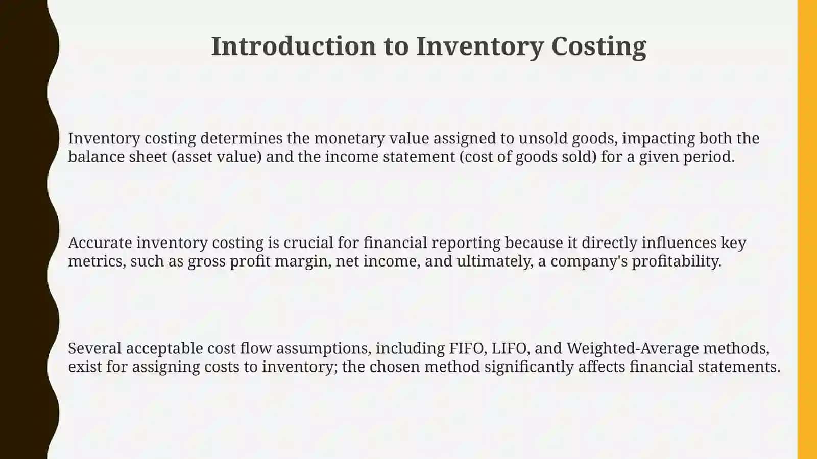 Inventory of calculation of the cost stocks at the end of the period 3