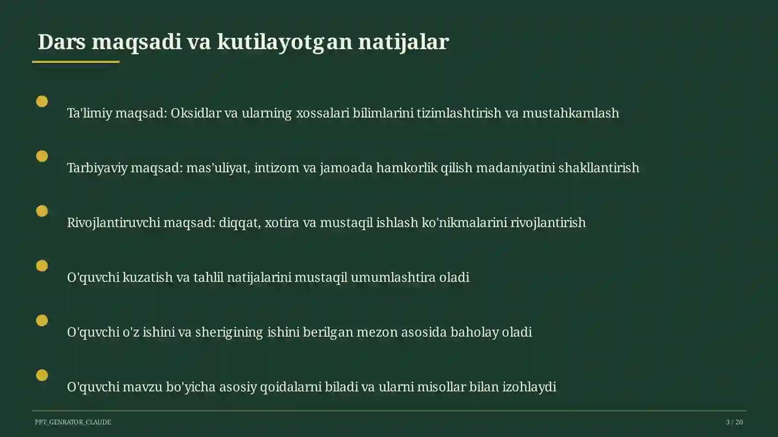 Oksidlar va ularning xossalari (8-sinf) 3