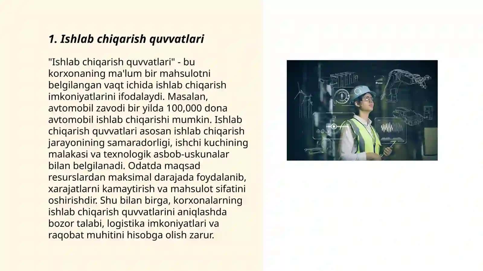 Texnologik oqimning asosiy mehanik iqtisodiy kórsatkichlari 3