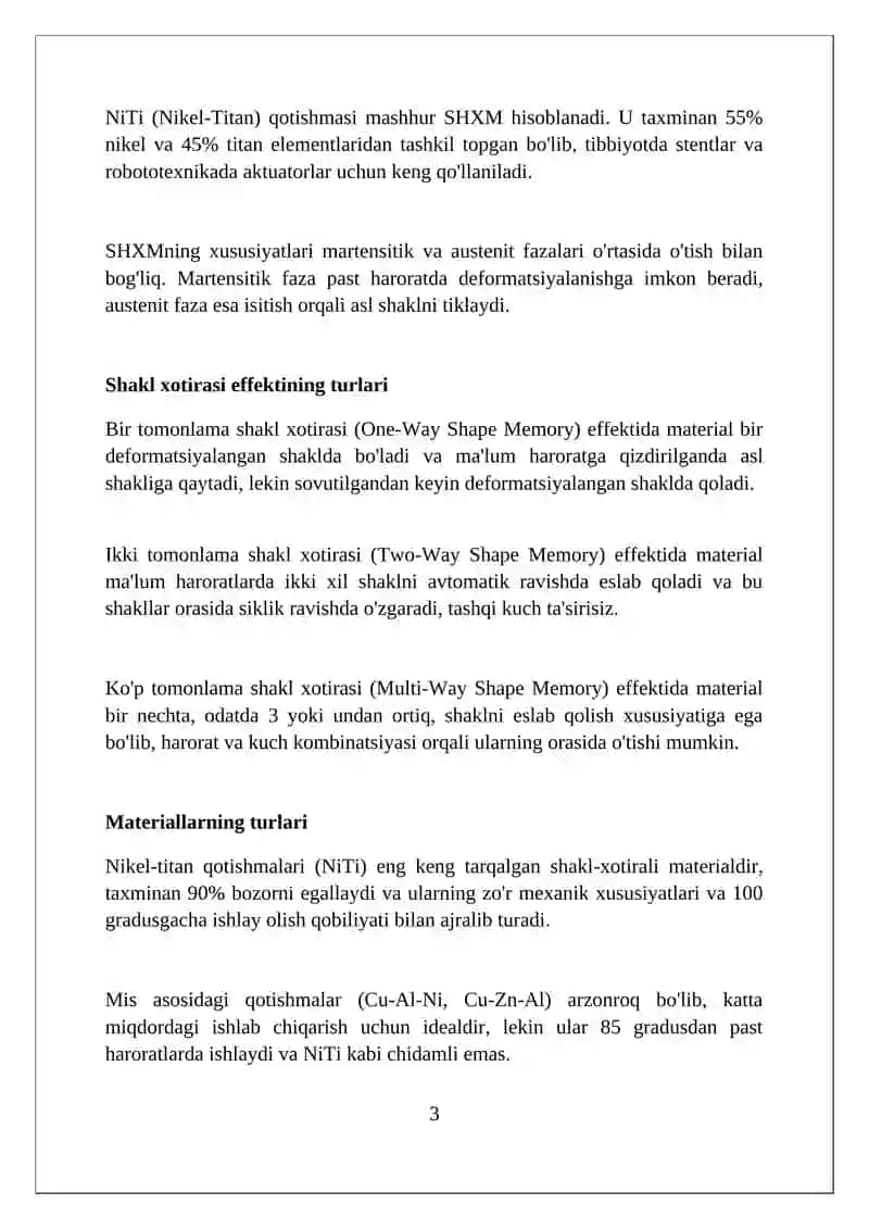 Shaklini eslab qoladigan materiallar 3
