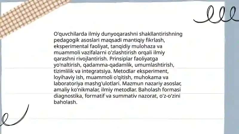 O'quvchilarning ilmiy dunyoqarashini shakillantirish 3