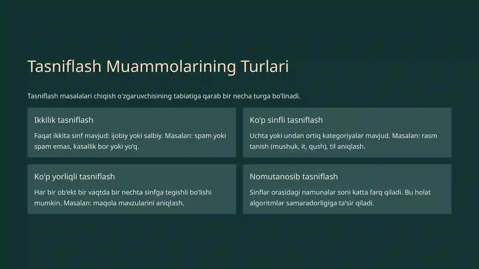 Ma'lumotlar Tahlilida Tasniflash Masalalari va Ularning Amaliyotdagi Ahammiyati 3