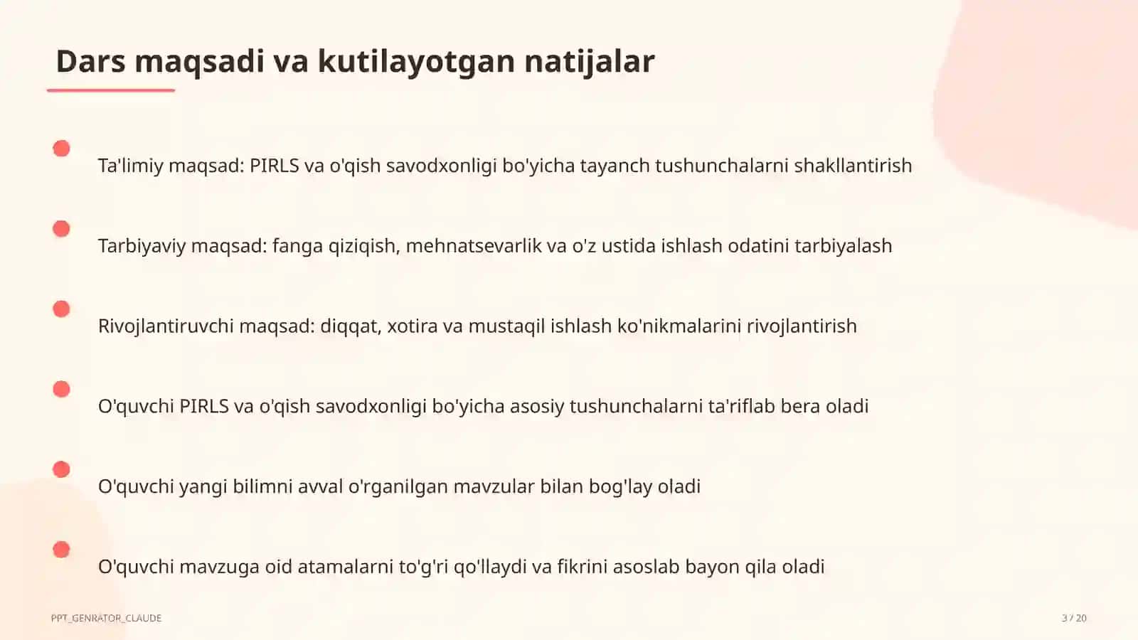 O'qish Savodxonligi 3