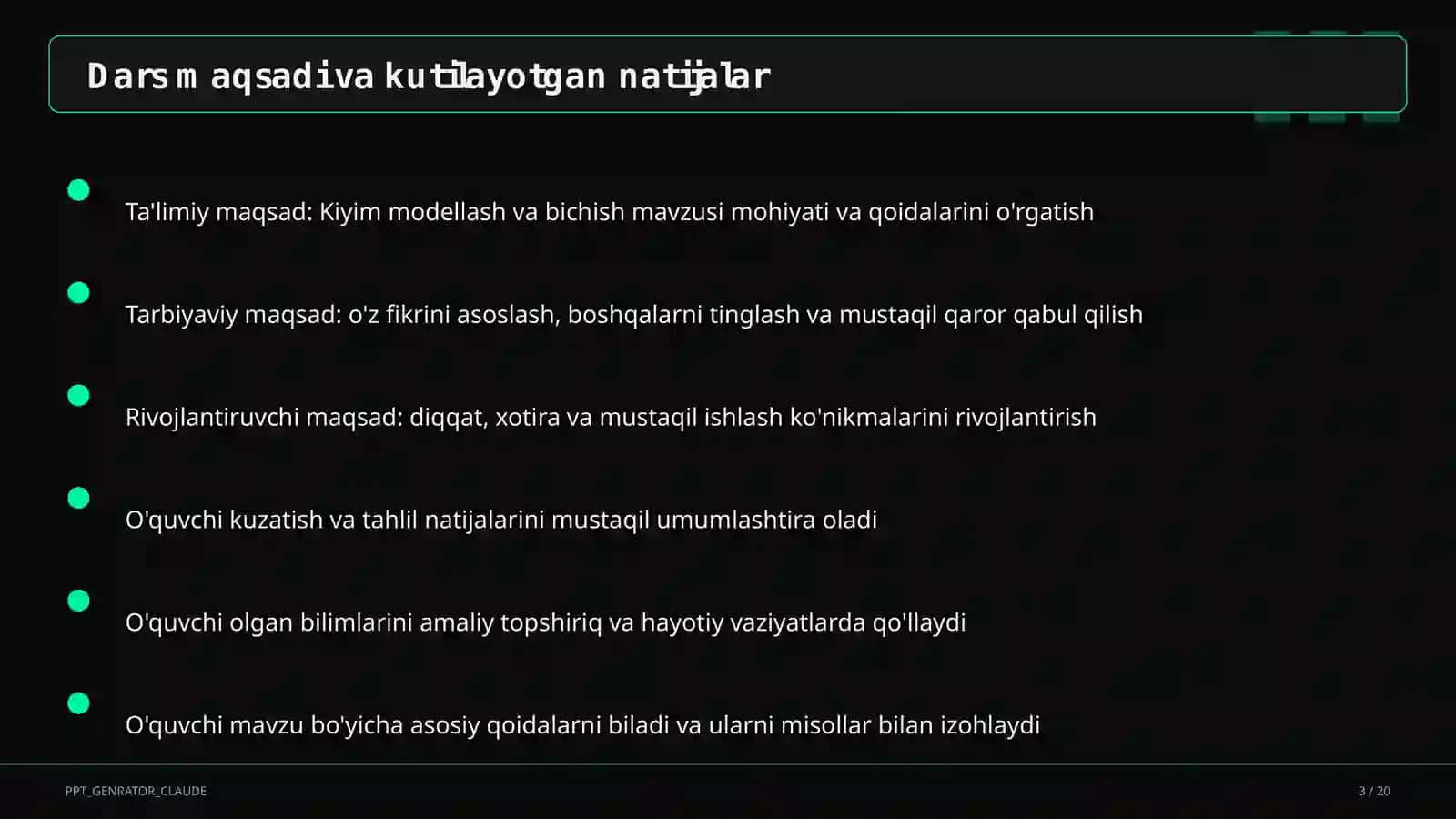 Texnologiya (1–11) — metodik birlashma uchun 3