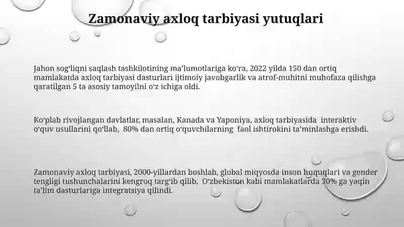 Zamonaviy axloqiy tarbiyaning yutuqlari va kamchiliklari 3