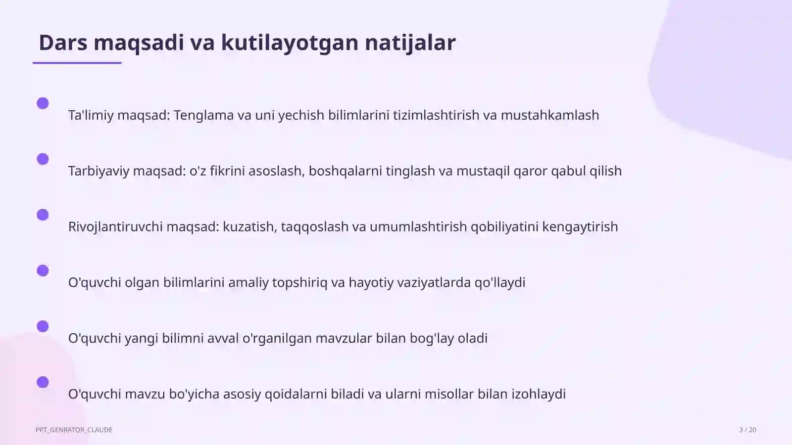 Tenglama va uni yechish (5-sinf) 3