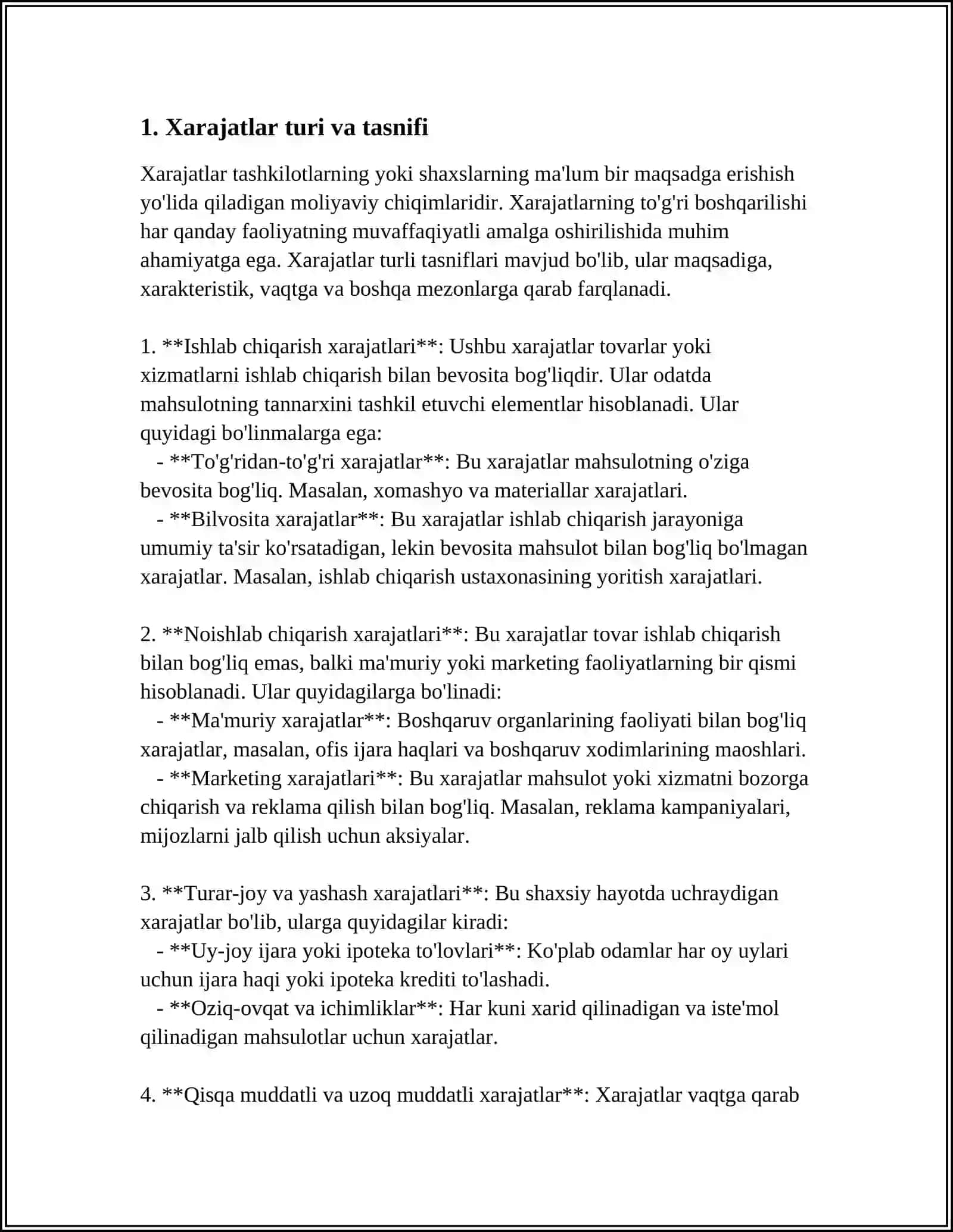 XARAJATLAR HISOBI VA MAHSULOTNING TO’LIQ VA QISMAN TANNARXINI HISOBLASH 3