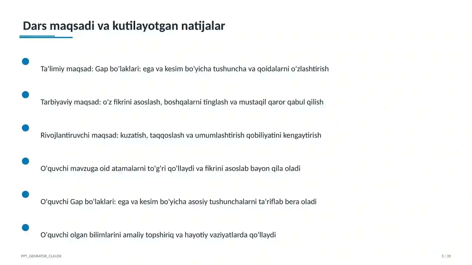 Dars rejasi 3