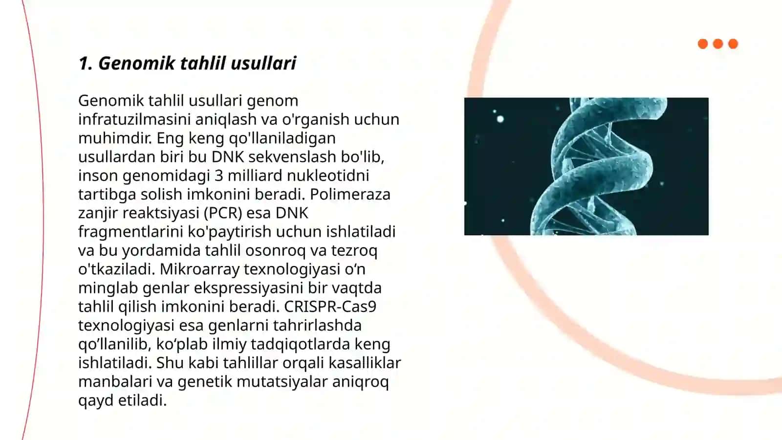 Genomika,irsiy omillarning tuzilishi va xususiyatlari 3