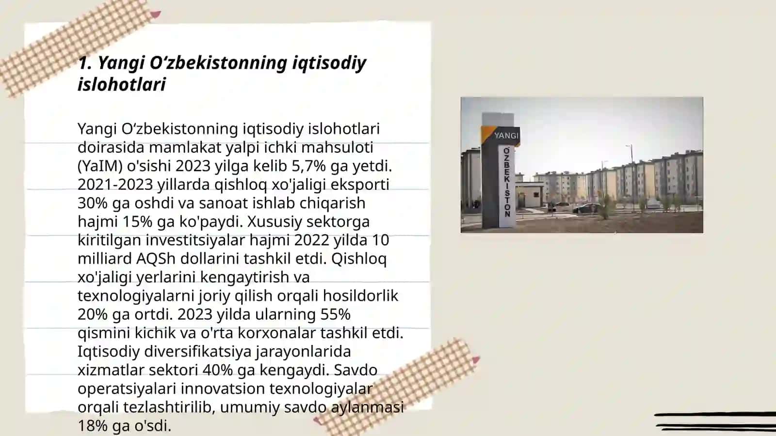 Yangi Oʻzbekistonning iqtisodiy islohotlari 3
