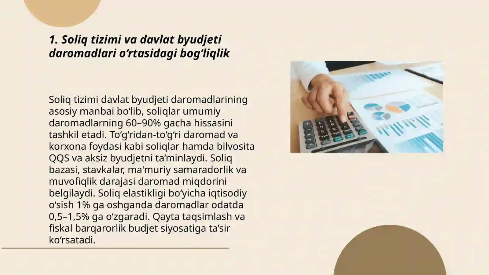 Soliq tizimining moliya tizimi, byudjet tizimi faoliyati bilan uzviy bog‘liqligi 3