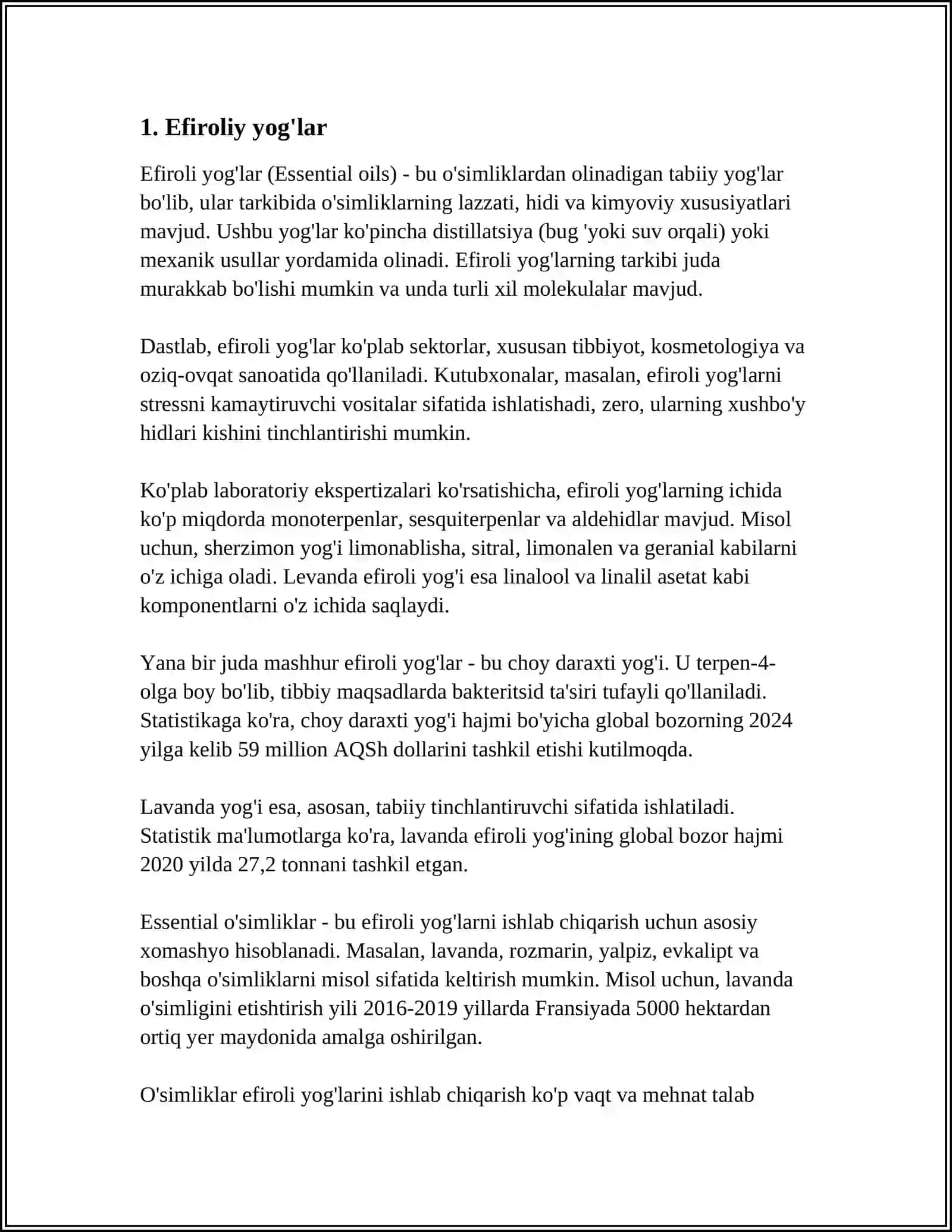 PARFUMERIYA MAHSULOTLARINI ISHLAB CHIQARISHDA FOYDALANADIGAN HOM ASHYOLAR VA ISHLAB CHIQARISH TEHNOLOGIYASI 3