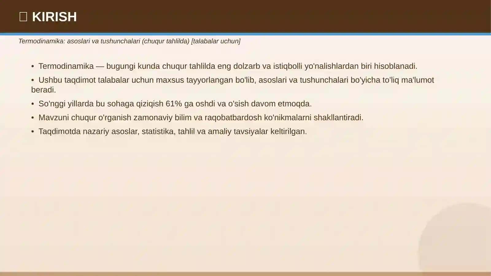 TERMODINAMIKA Asoslari va tushunchalari — chuqur tahlilda 3