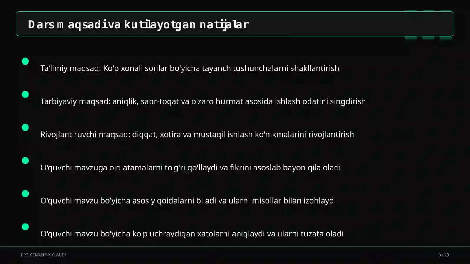 Ko'p xonali sonlar (4-sinf) 3