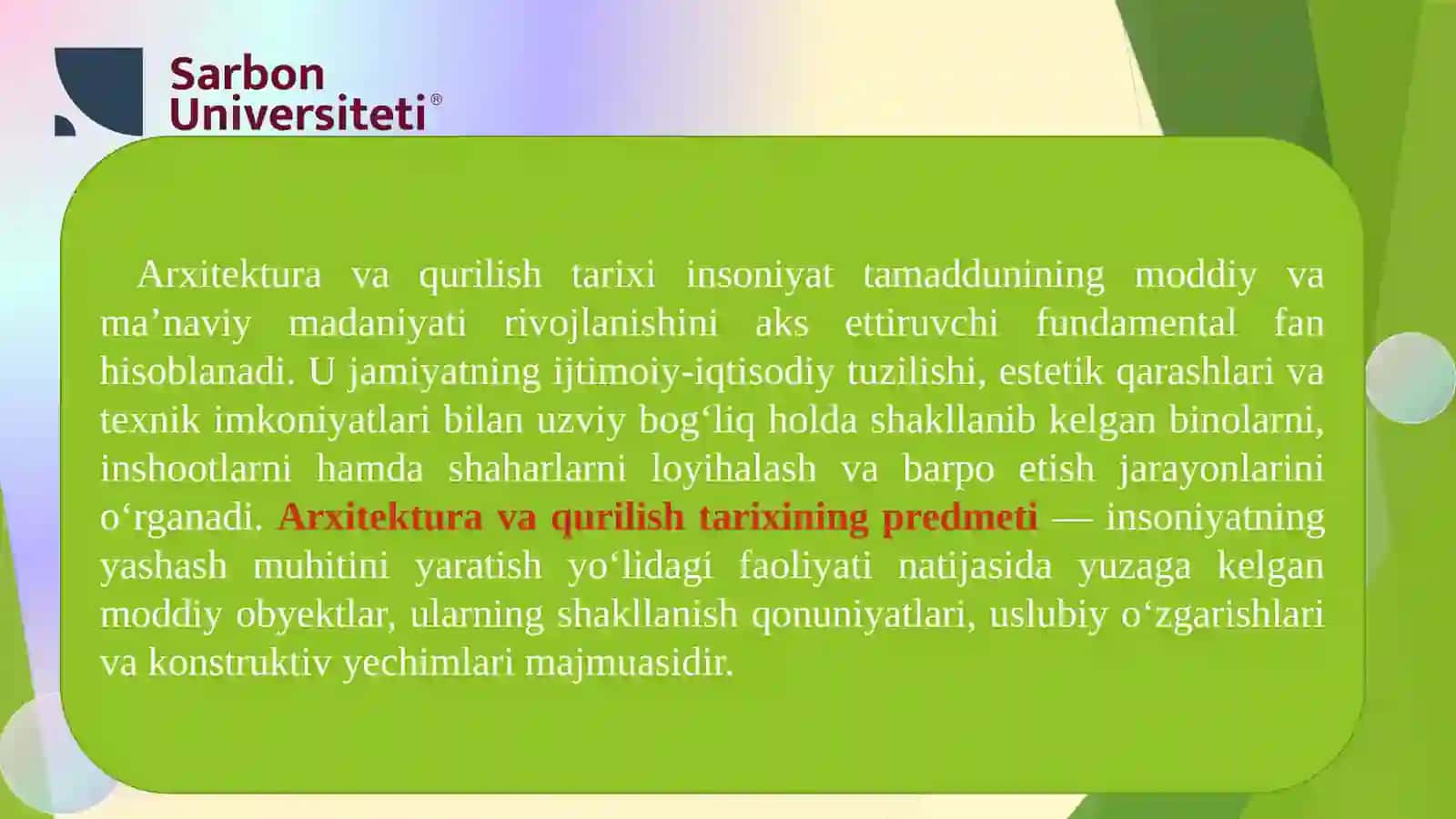Arxitektura va qurilish tarixining predmeti, maqsadi va metodologiyasi 3