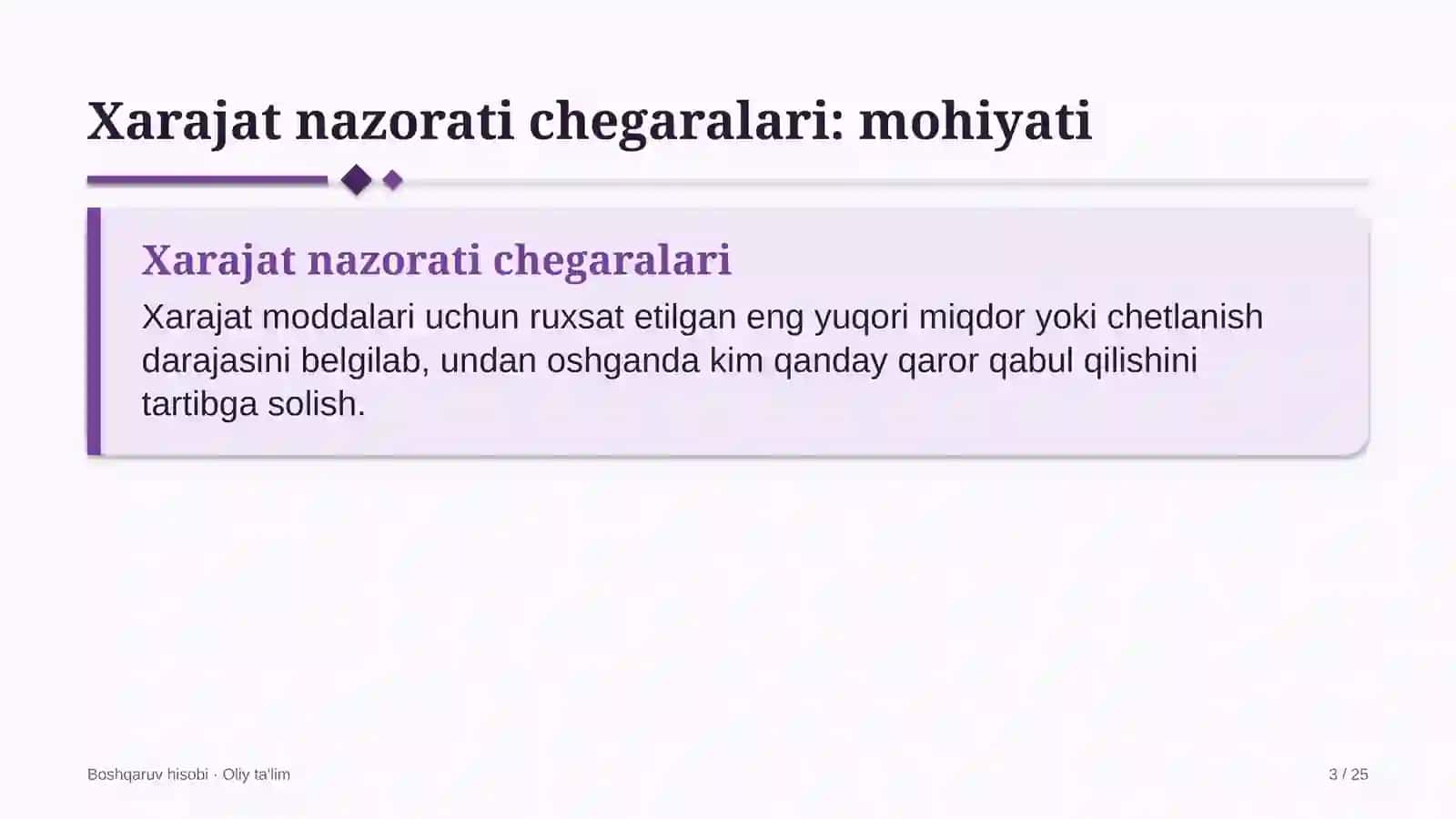 Avtomobillarga gaz to'ldirish shoxobchalarida xarajatlarni nazorat qilish chegaralarini belgilash 3