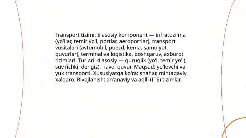 Transport tizimlari 3