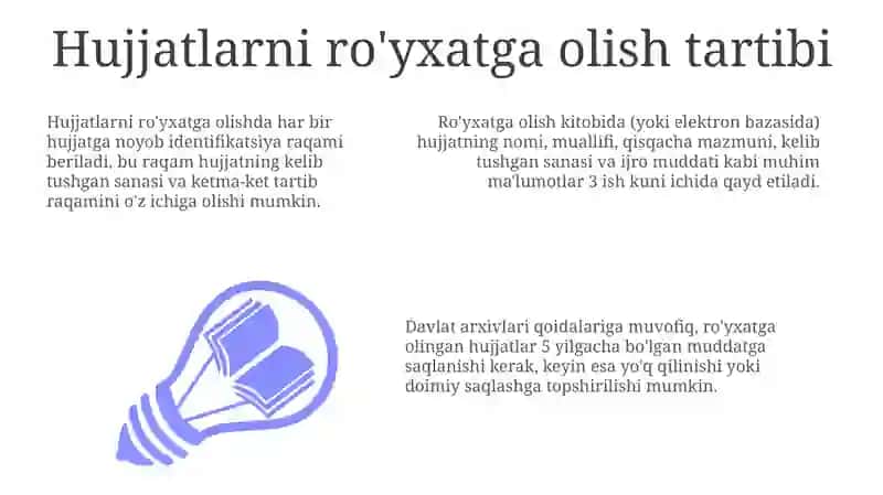 Hujjatlarni ro'yxatga olishularning ijrosini nazorat qilish 3