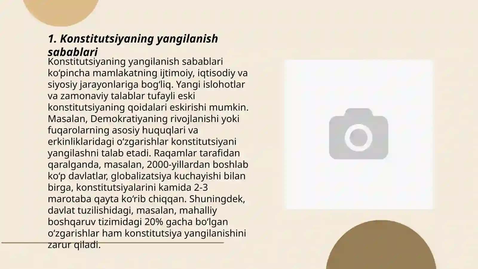 YANGI TAHRIRDAGI O’ZBEKISTON RESPUBLIKASI KONSTITUTSIYASI UMUMXALQ TOMONIDAN QABUL QILINISHI (2023-YIL 30-APREL) VA UNING MAZMUNI 3