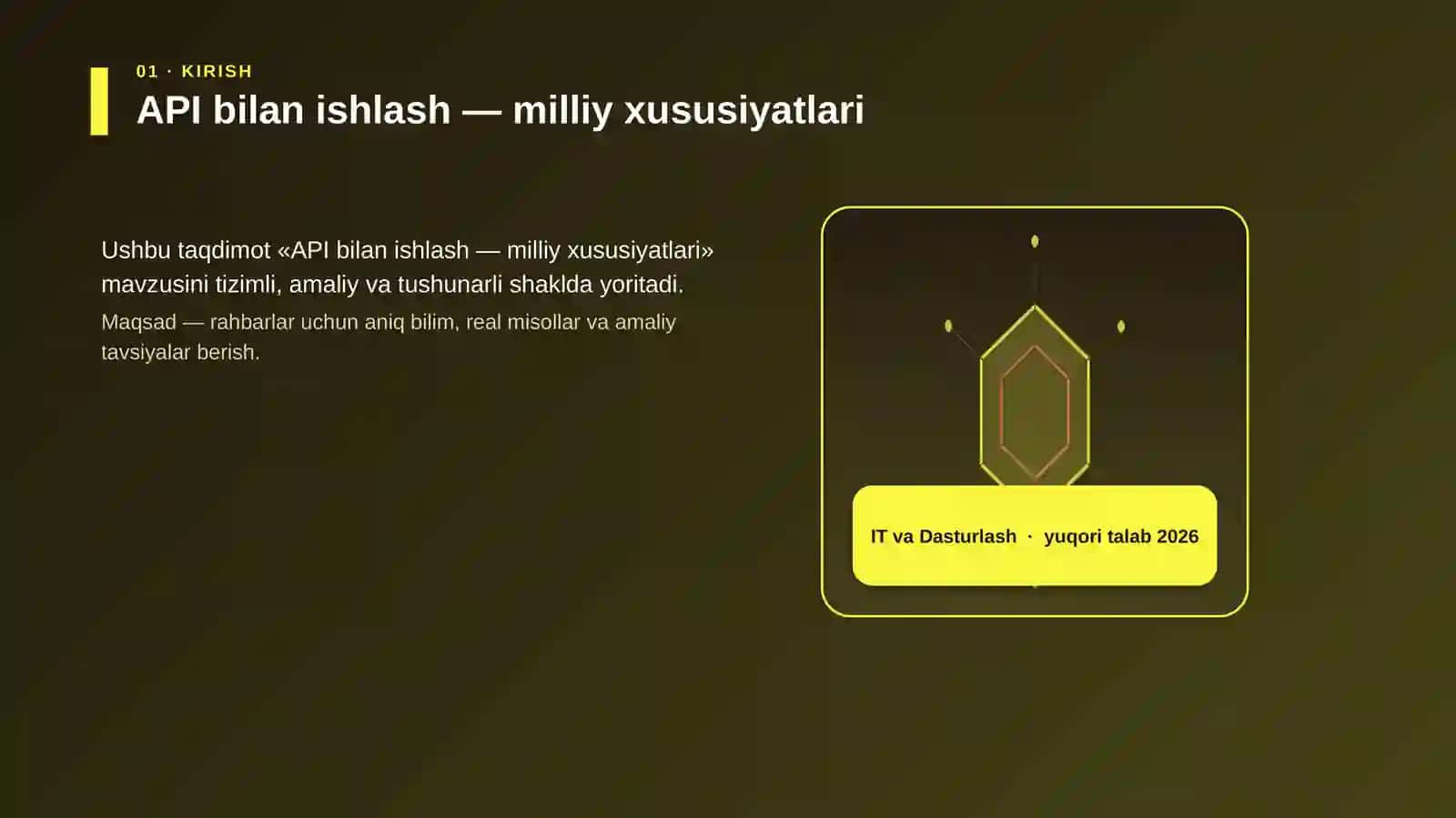 API bilan ishlash — milliy xususiyatlari 3