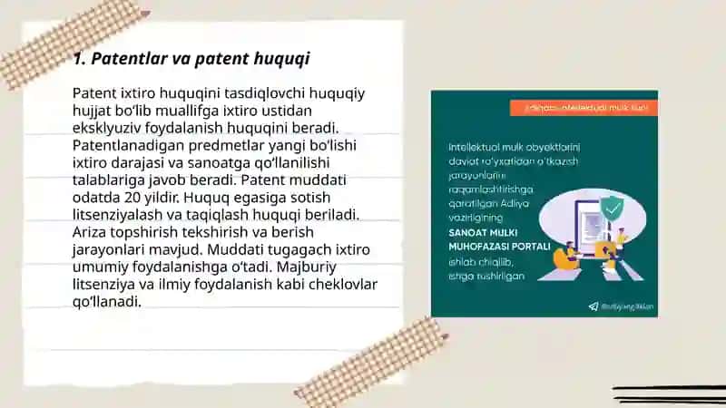 INTELEKTUAL MULK VA INNOVATSIYALARNI HUQUQIY HIMOYA QILISH 3