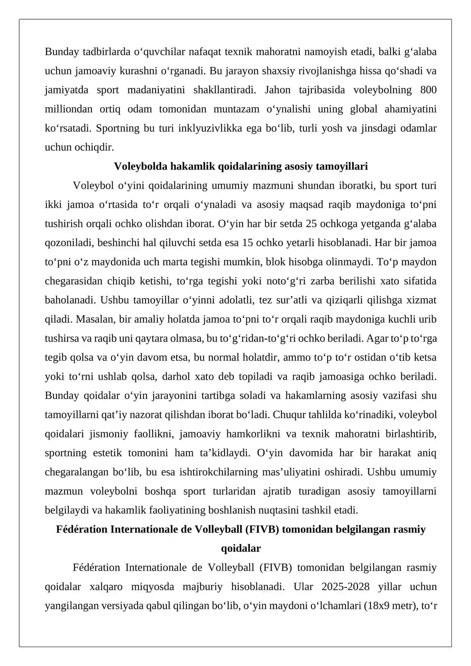Voleybol bo‘yicha hakamlik qilish qoidalari, hakamlarning vazifalari, musobaqalar 3