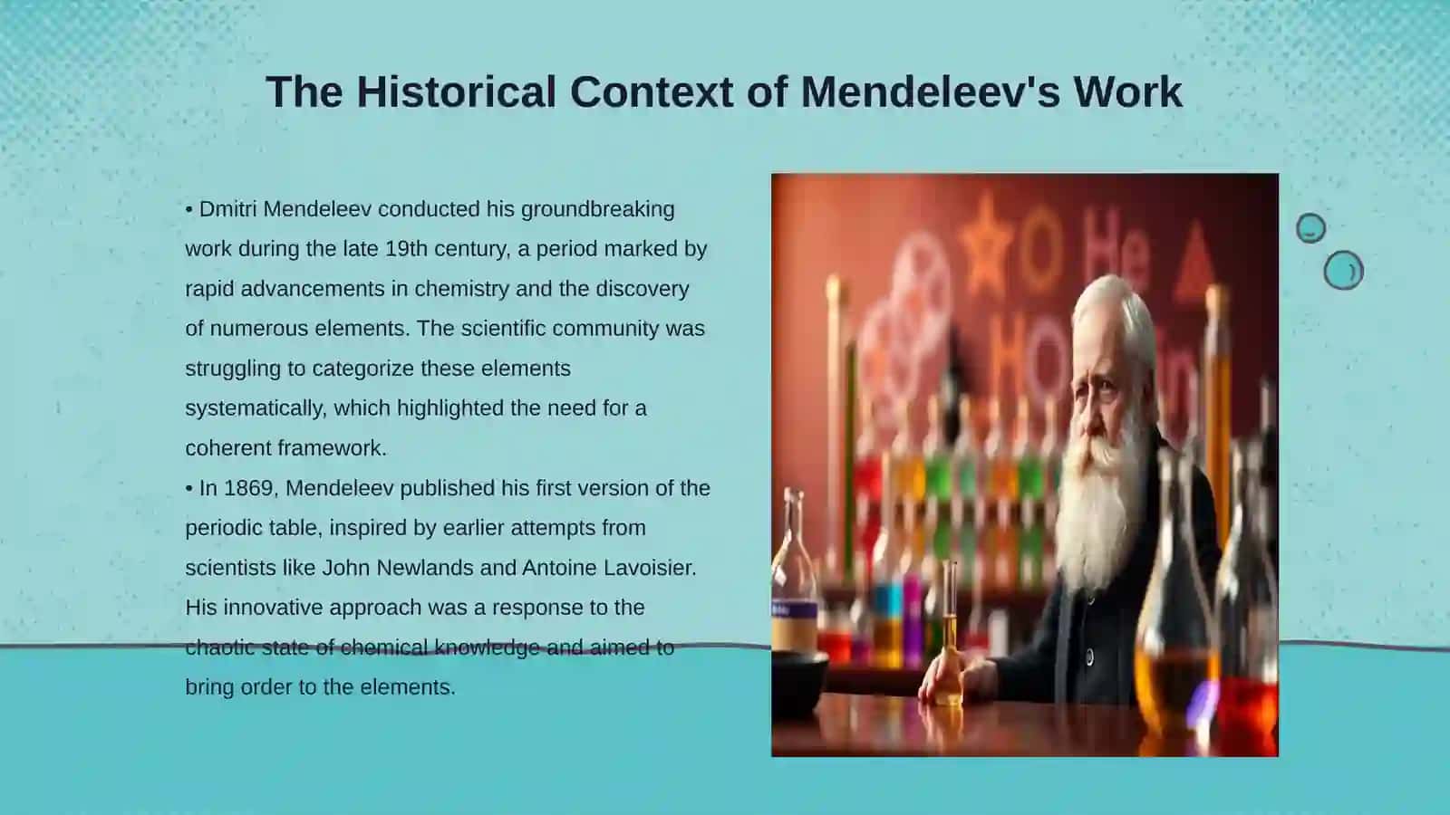 Mendeleev's contribution to chemistry 3