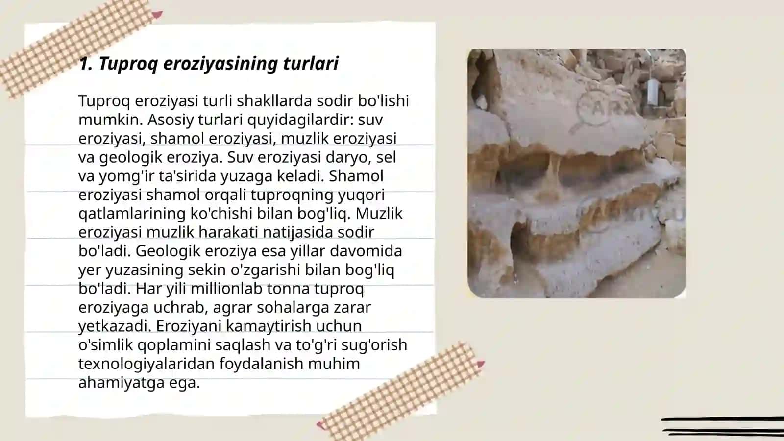 Tuproq eroziyasi va uning tuproq unumdorligiga tarsiri 3