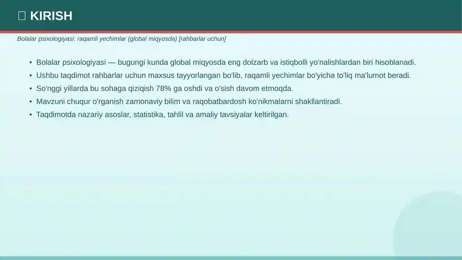 Bolalar Psixologiyasi: Raqamli Yechimlar (Global Miqyosda) 3