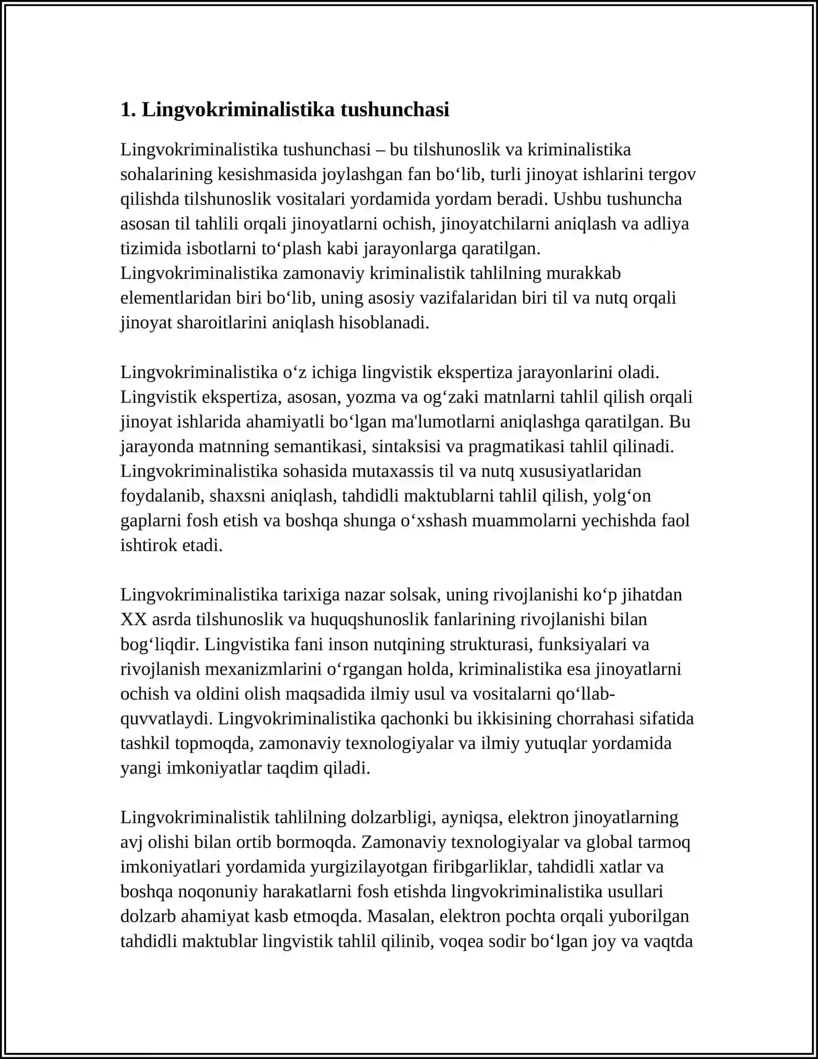 LINGVOKRIMINALISTIKANING ASOSIY TUSHUNCHALARI,METOD VA METODOLOGIYASI 3