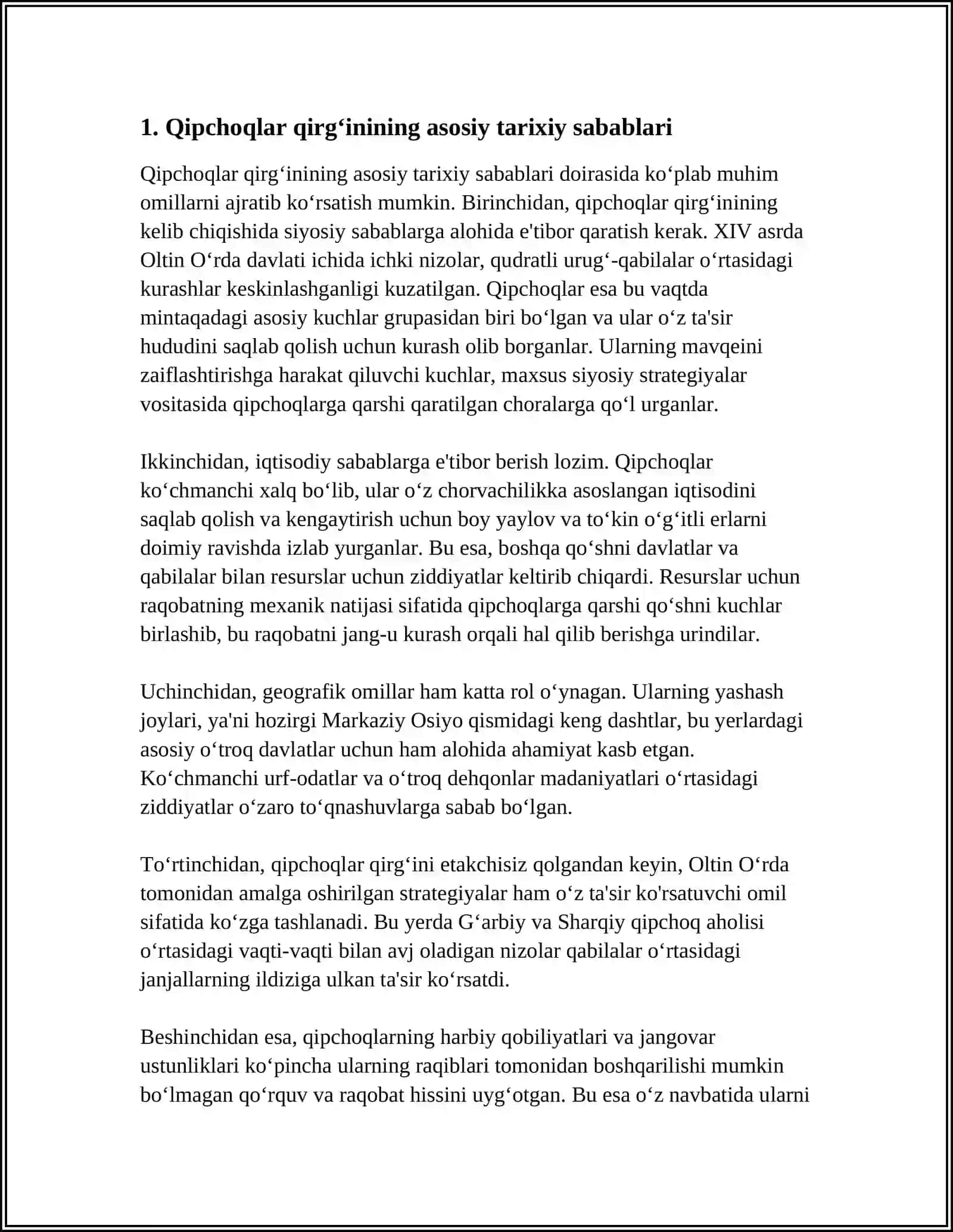 QIPCHOQLAR QIRGINI SABAB VA OQIBATLARI 3