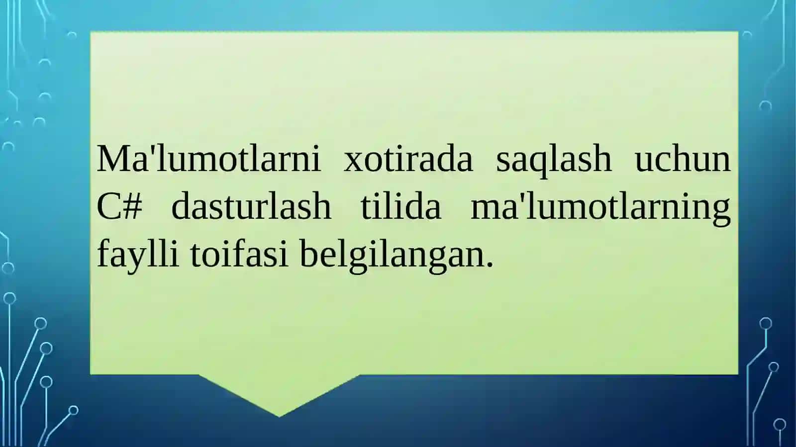 Berilganlar oqimi. Fayl tizimi bilan ishlash sinflari 3