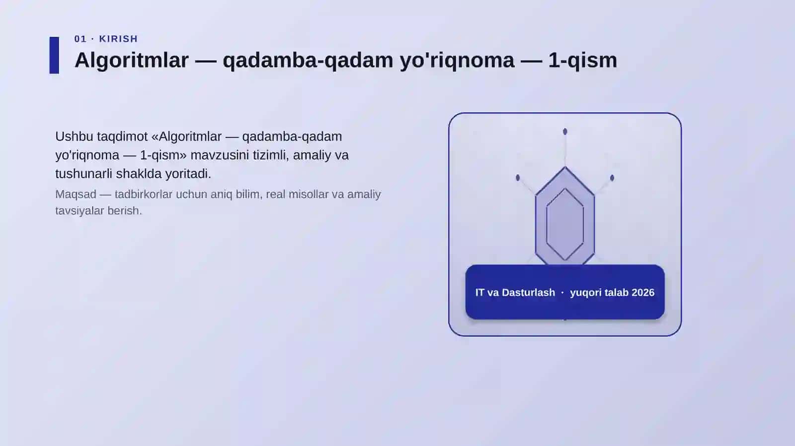 Algoritmlar — qadamba-qadam yo'riqnoma — 1-qism 3