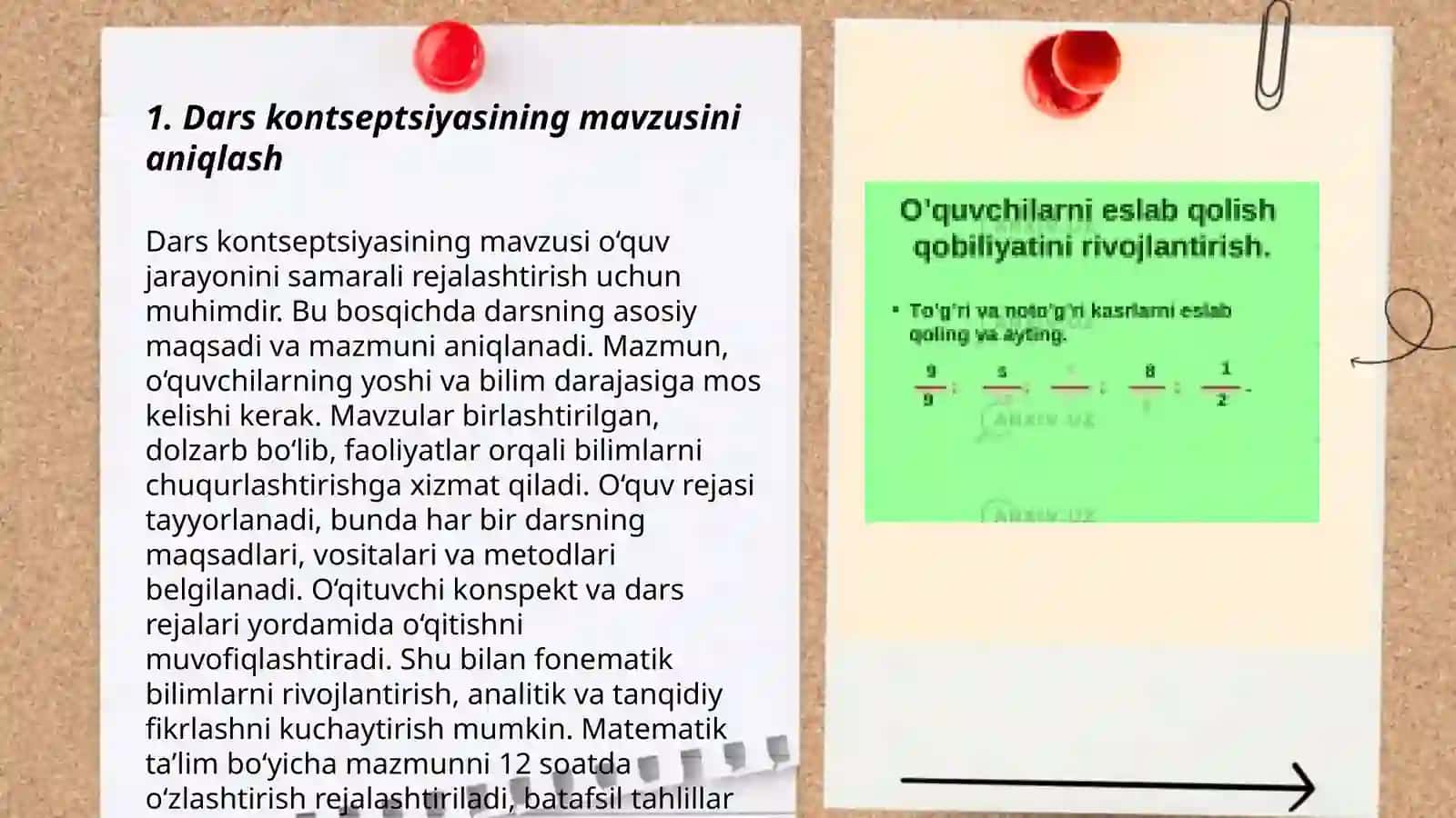 Dars kontseptsiyasini tuzish metodikasi 3