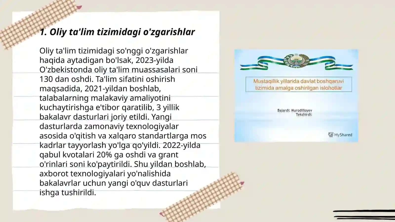 Yangi O'zbekistonda ta'lim tizimidagi islohotlat 3