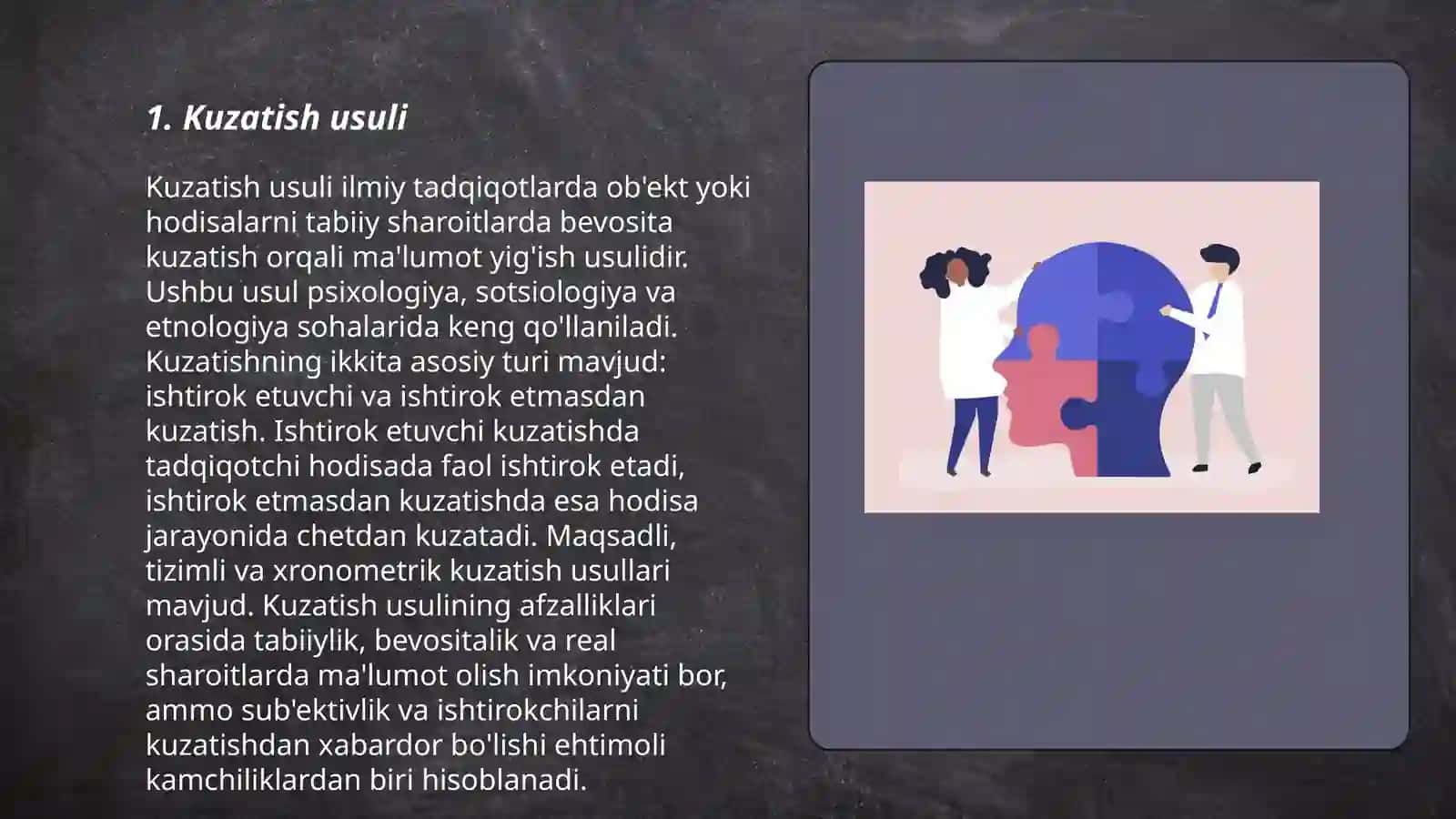 Shaxsni o'rganish metodlari 3