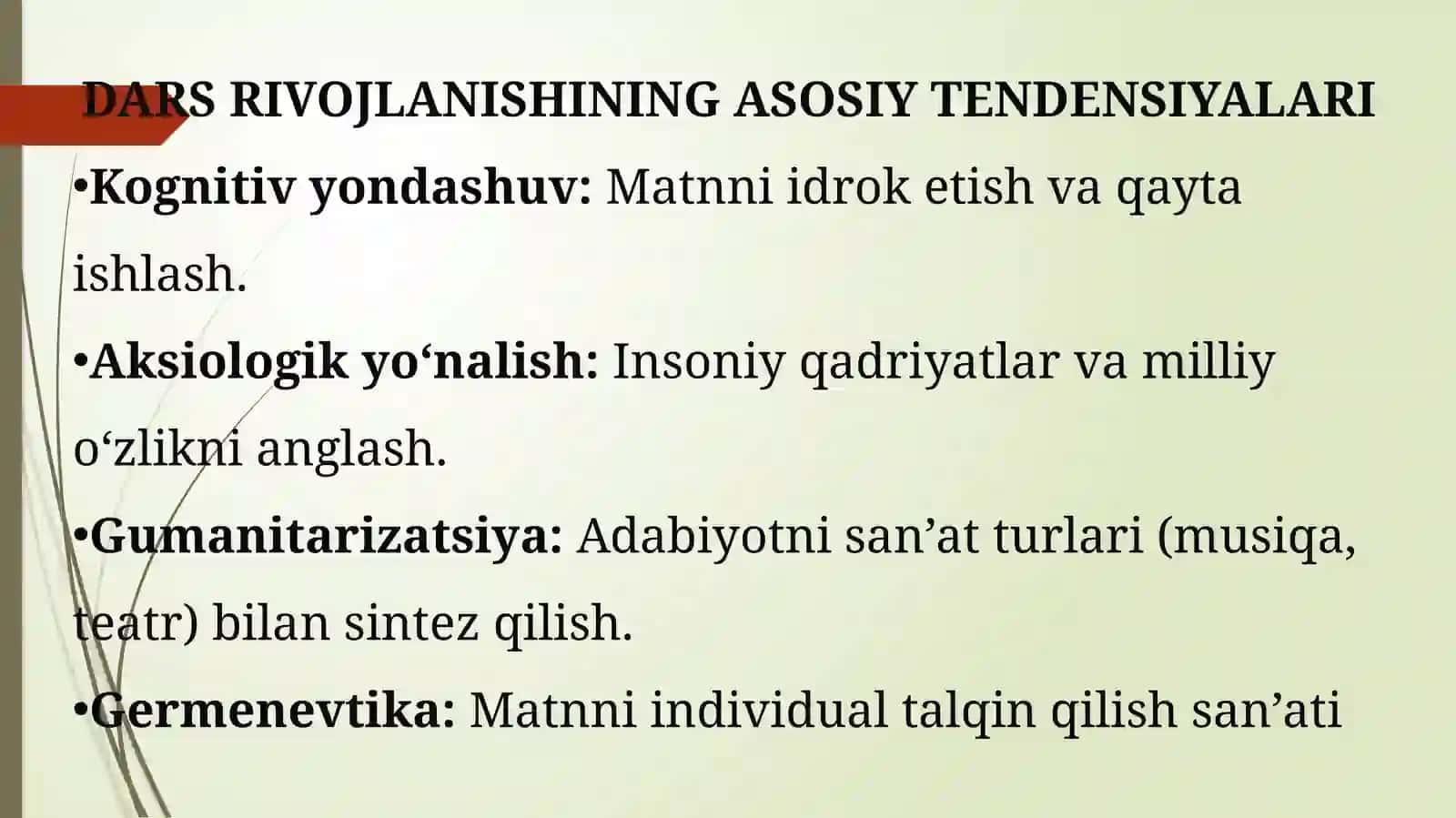 Zamonaviy adabiyot darslari va unga qo‘yiladigan talablar, ularni tashkil etishning shakl va usullari 3