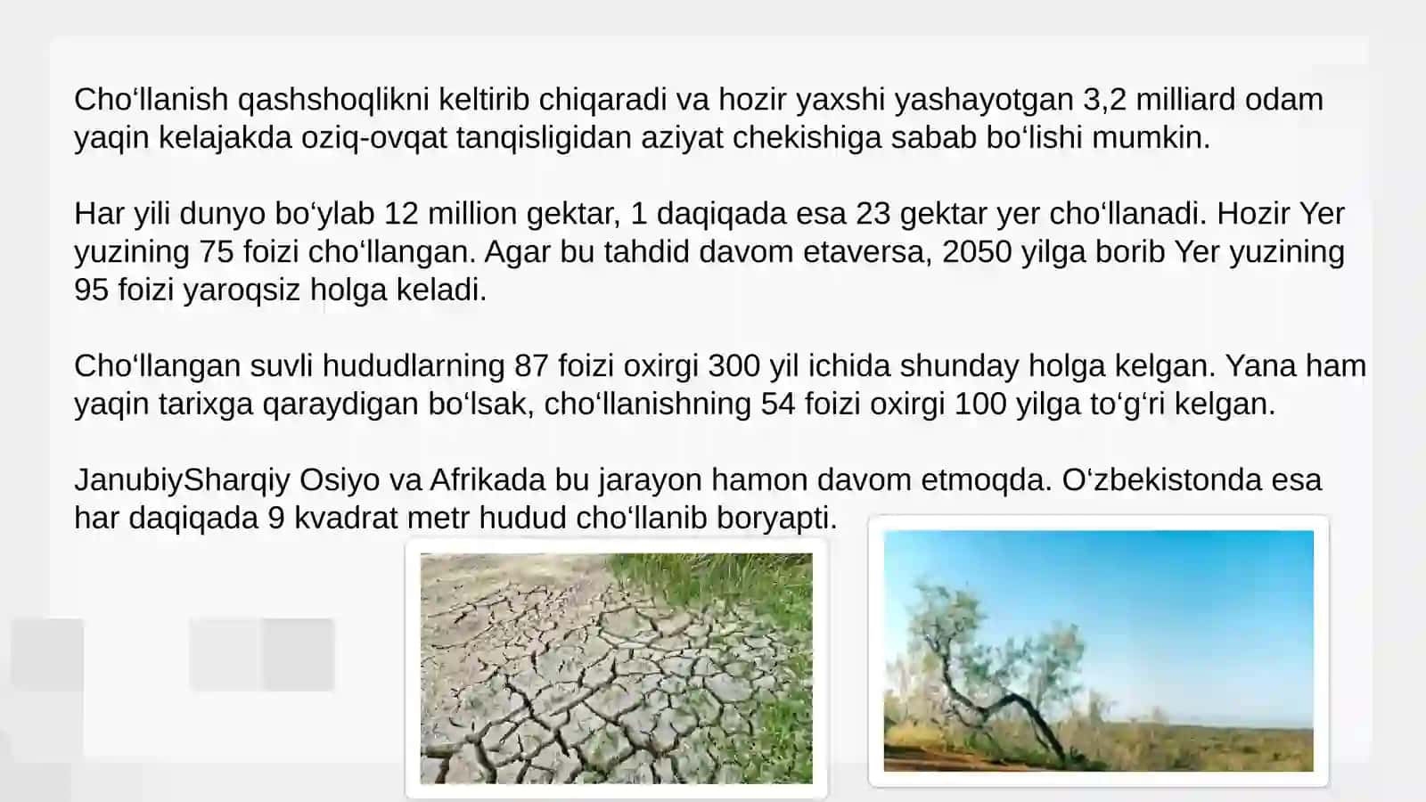 Cho'llanish jarayoni va unga qarshi kurash chora - tadbirlari 3
