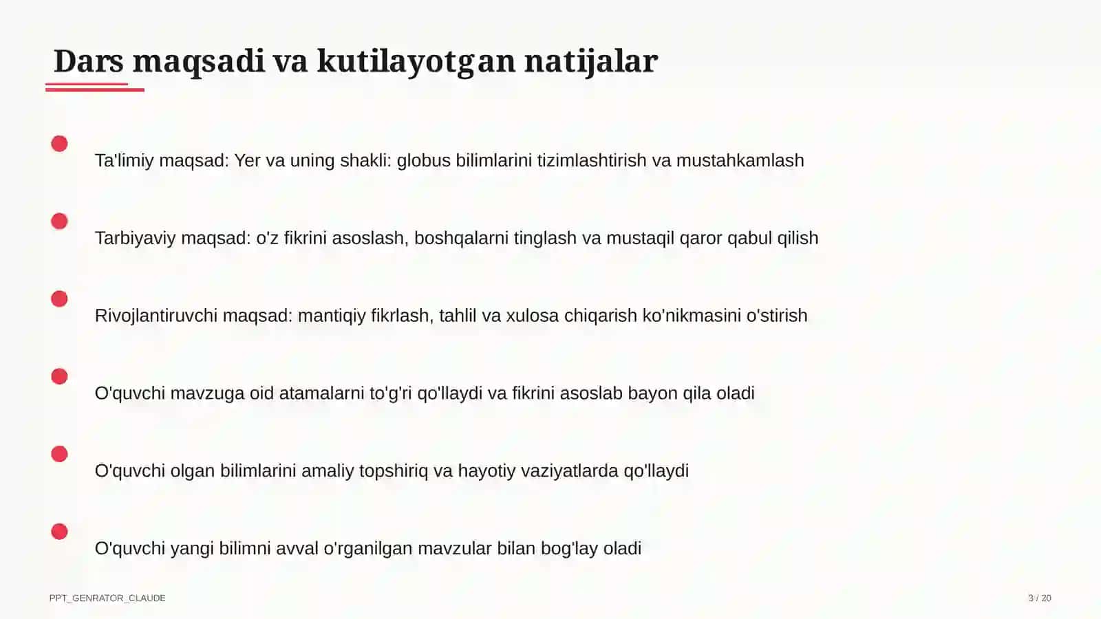 Yer va uning shakli: globus (3-sinf) 3