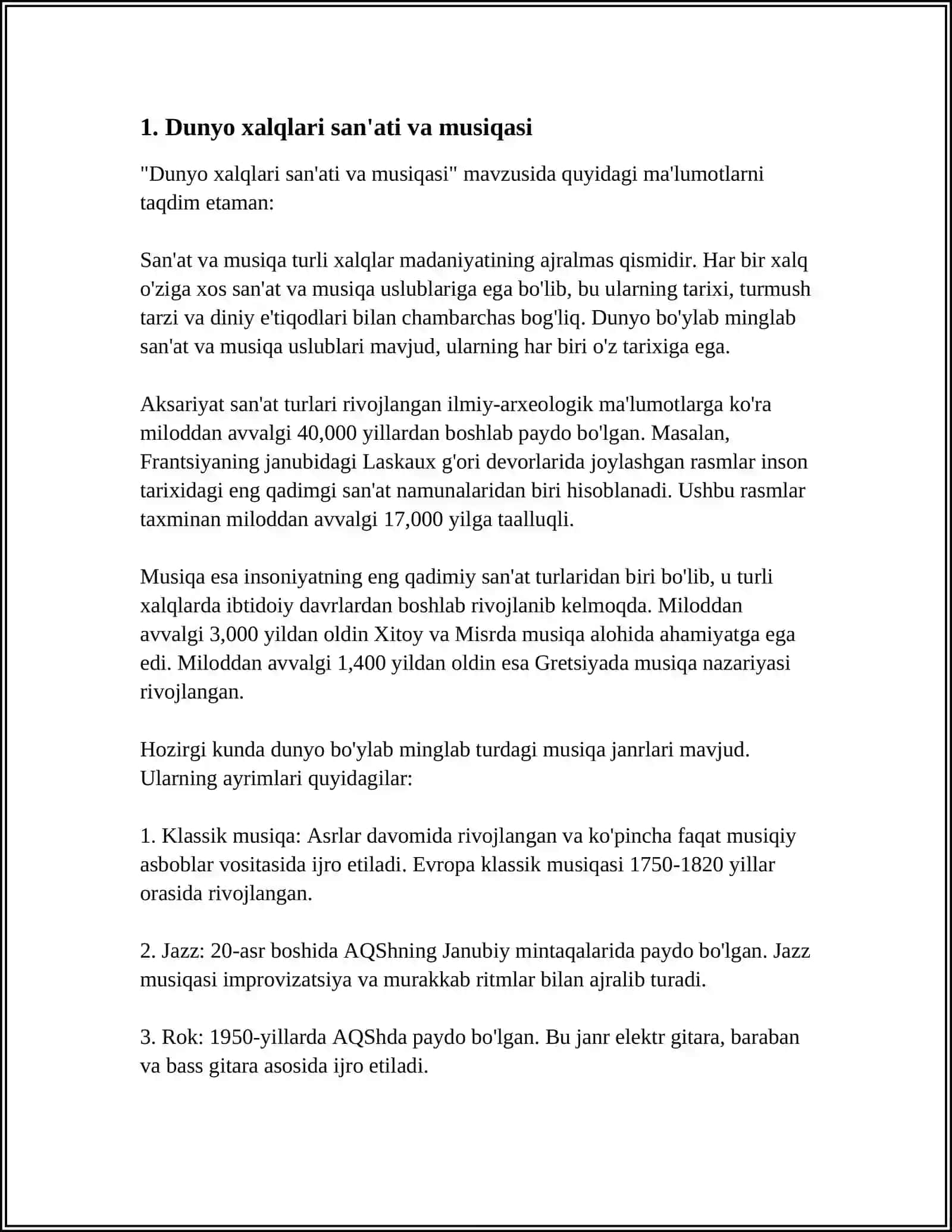 DUNYO XALQLARI MADANIYATIDAGI UMUMIYLIK VA FARQLAR 3
