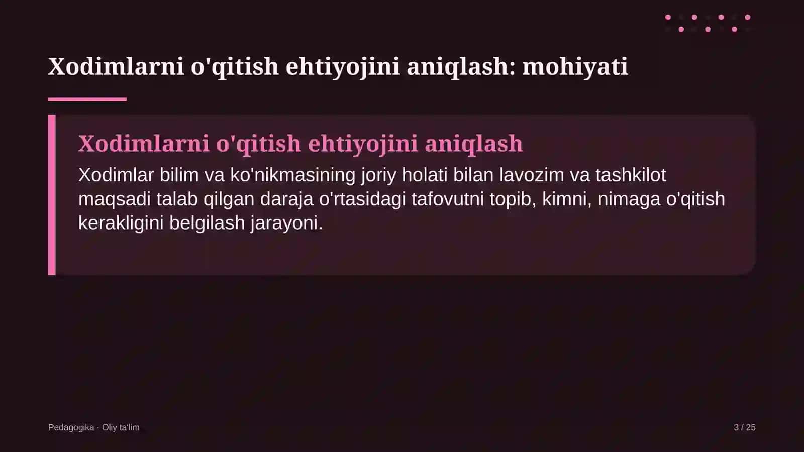 xorijiy universitetlar filiallarida xodimlarni o'qitishga bo'lgan ehtiyojni aniqlash 8986 3