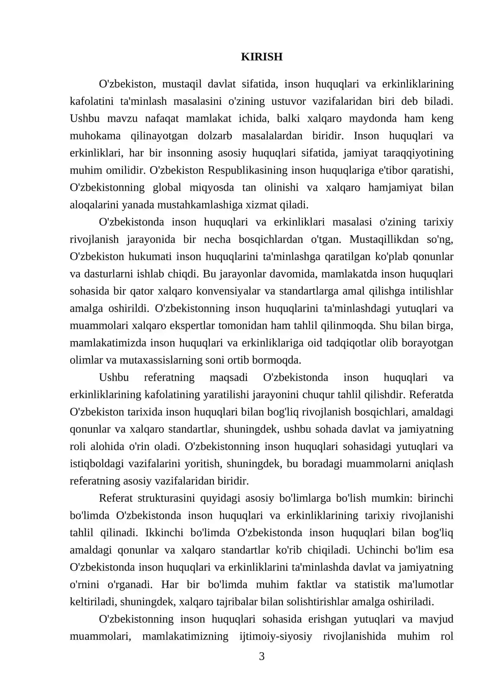 O'zbekistonda inson huquqlari va erkinliklarining kafolatining yaratilishi 3