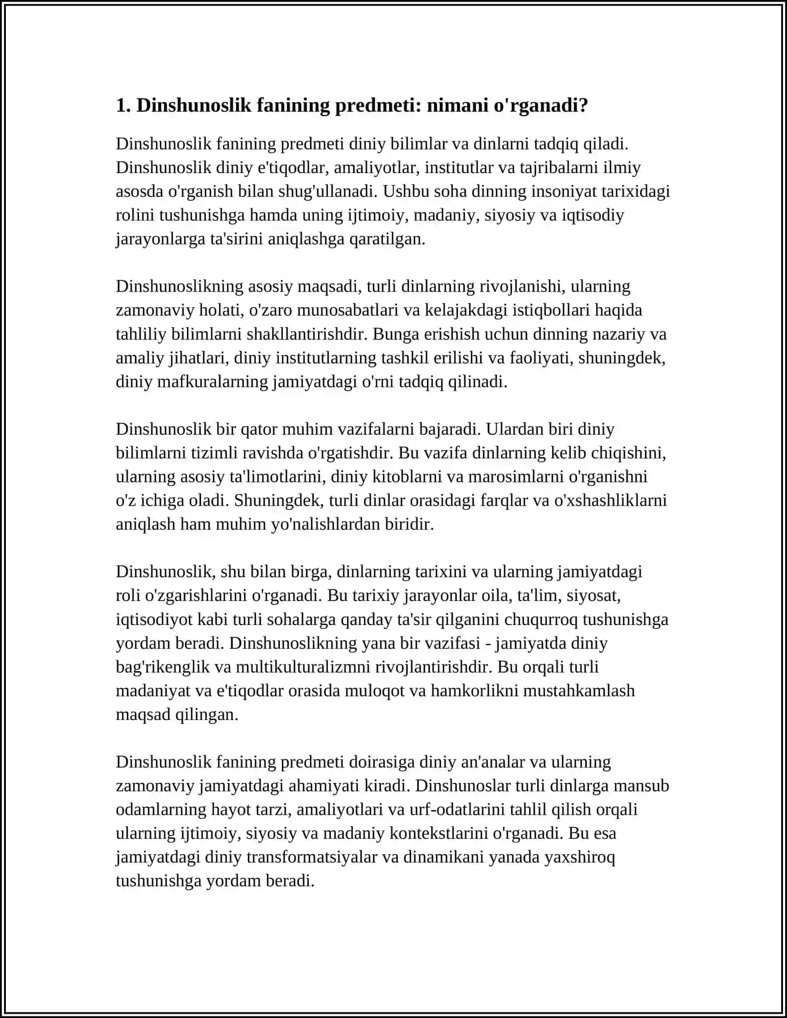 DINSHUNOSLIK FANINING PREDMETI VA FUNKSIYALARI 3