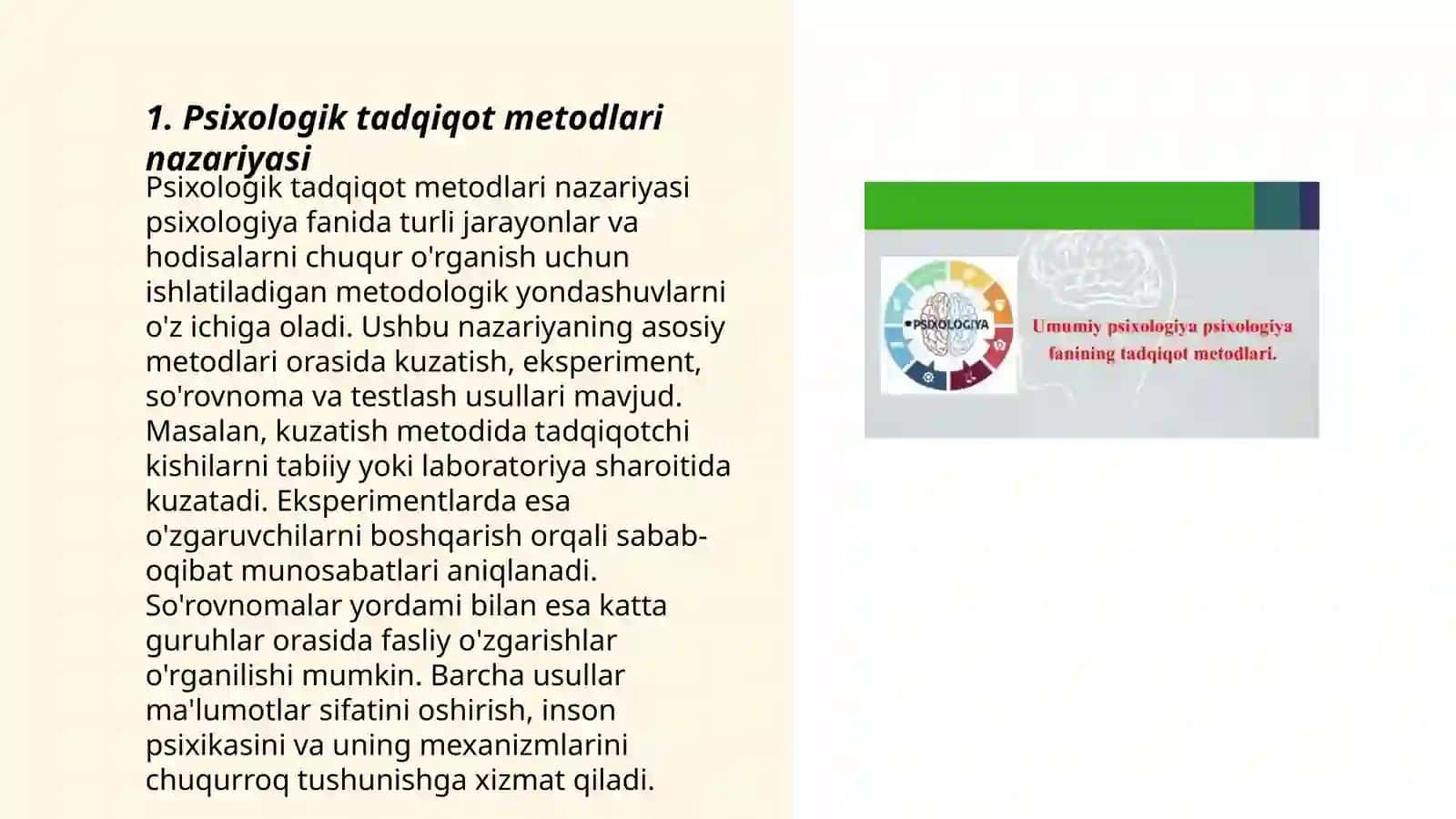 Psixologiya Tadqiqot Metodlari: Test, Korrelyatsiya, Modellashtirish 3