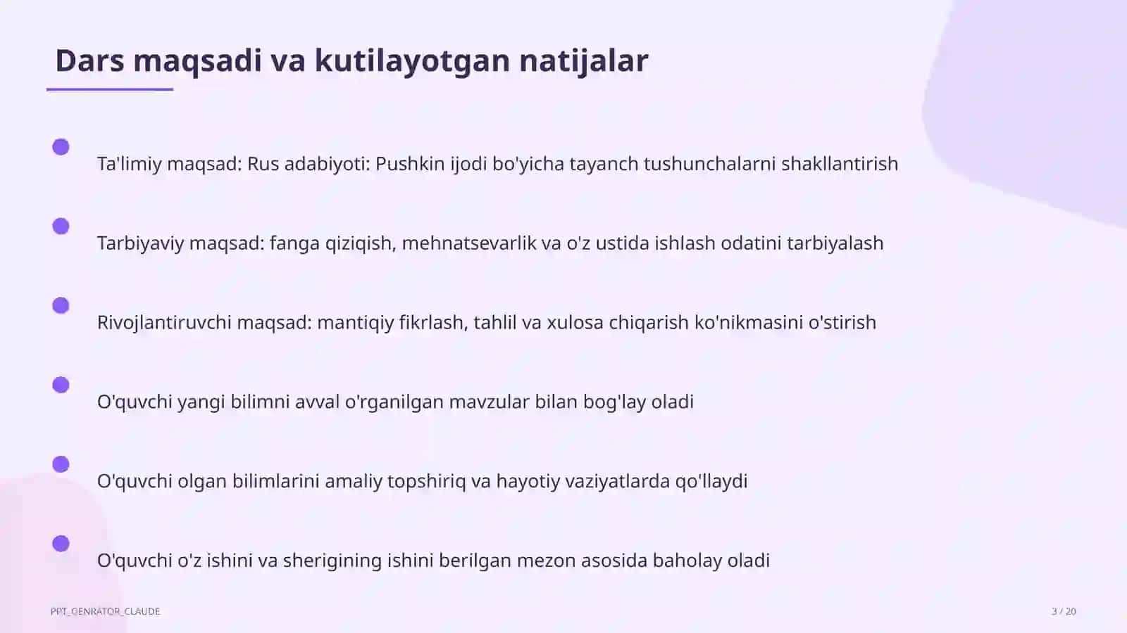 Rus adabiyoti: Pushkin ijodi (9-sinf) 3