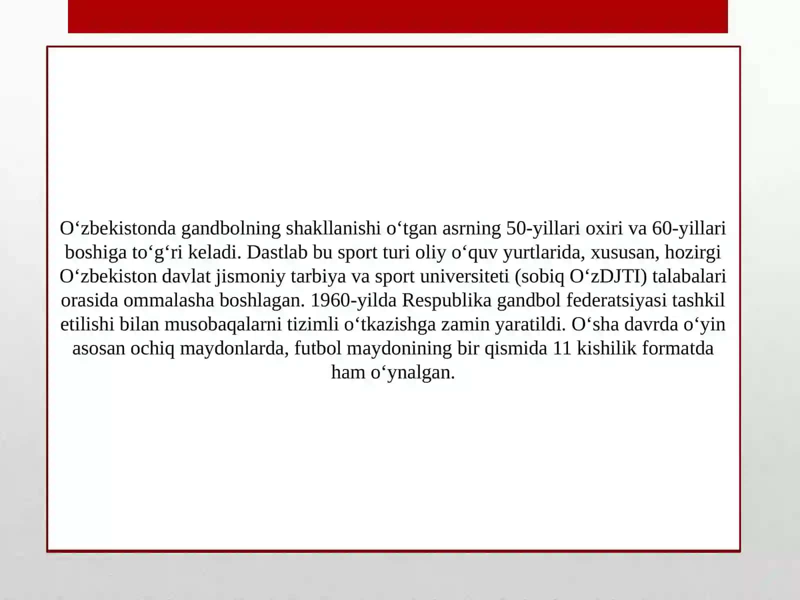 O'ZBEKISTONDA GANDBOLNING RIVOJLANISHI 3